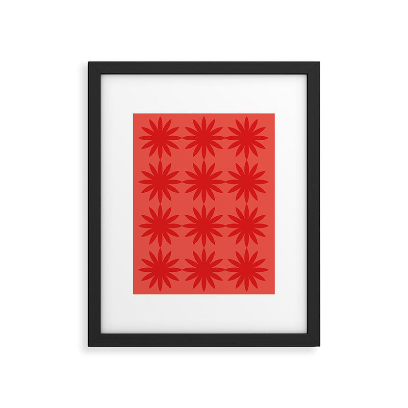 Red star flower Framed Art Print Gallery Image 5