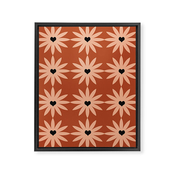 Terracotta star heart flower Framed Canvas Print Gallery Image 1