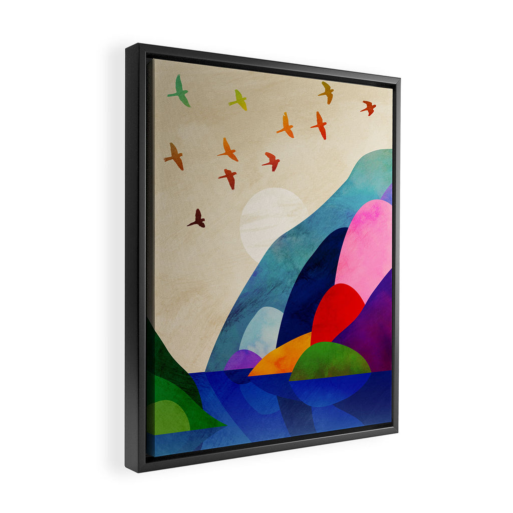 Migrating flock Framed Canvas Print Gallery Image 2