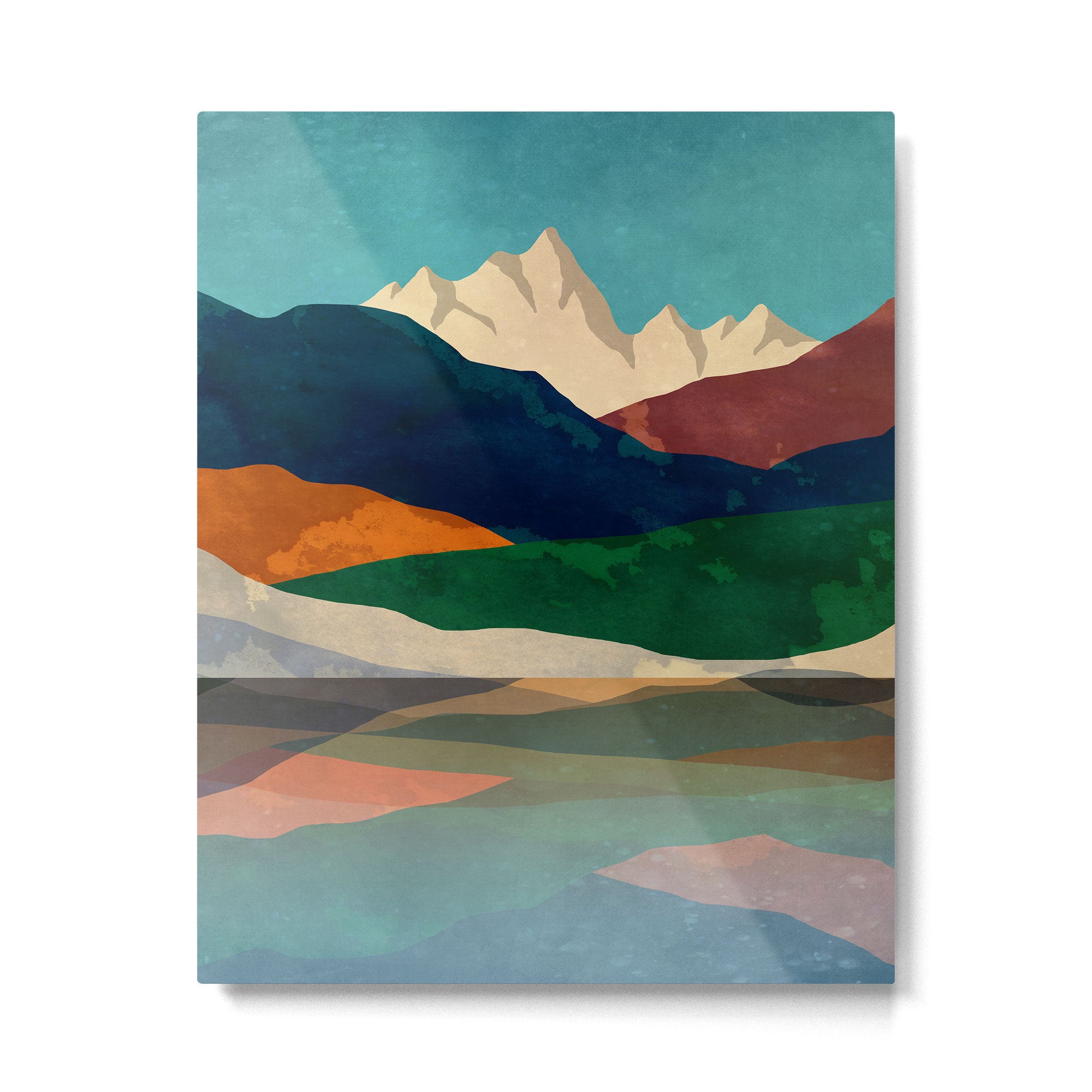 Mountains by the lake Metal Print Gallery Image 6