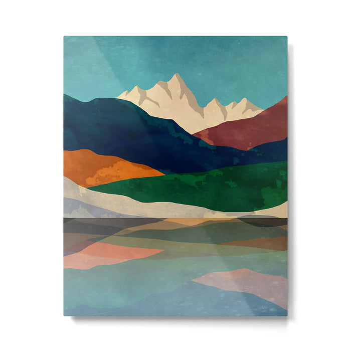 Mountains by the lake Metal Print Gallery Image 1