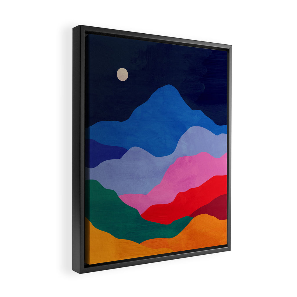 Night sky over mountains Framed Canvas Print Gallery Image 2