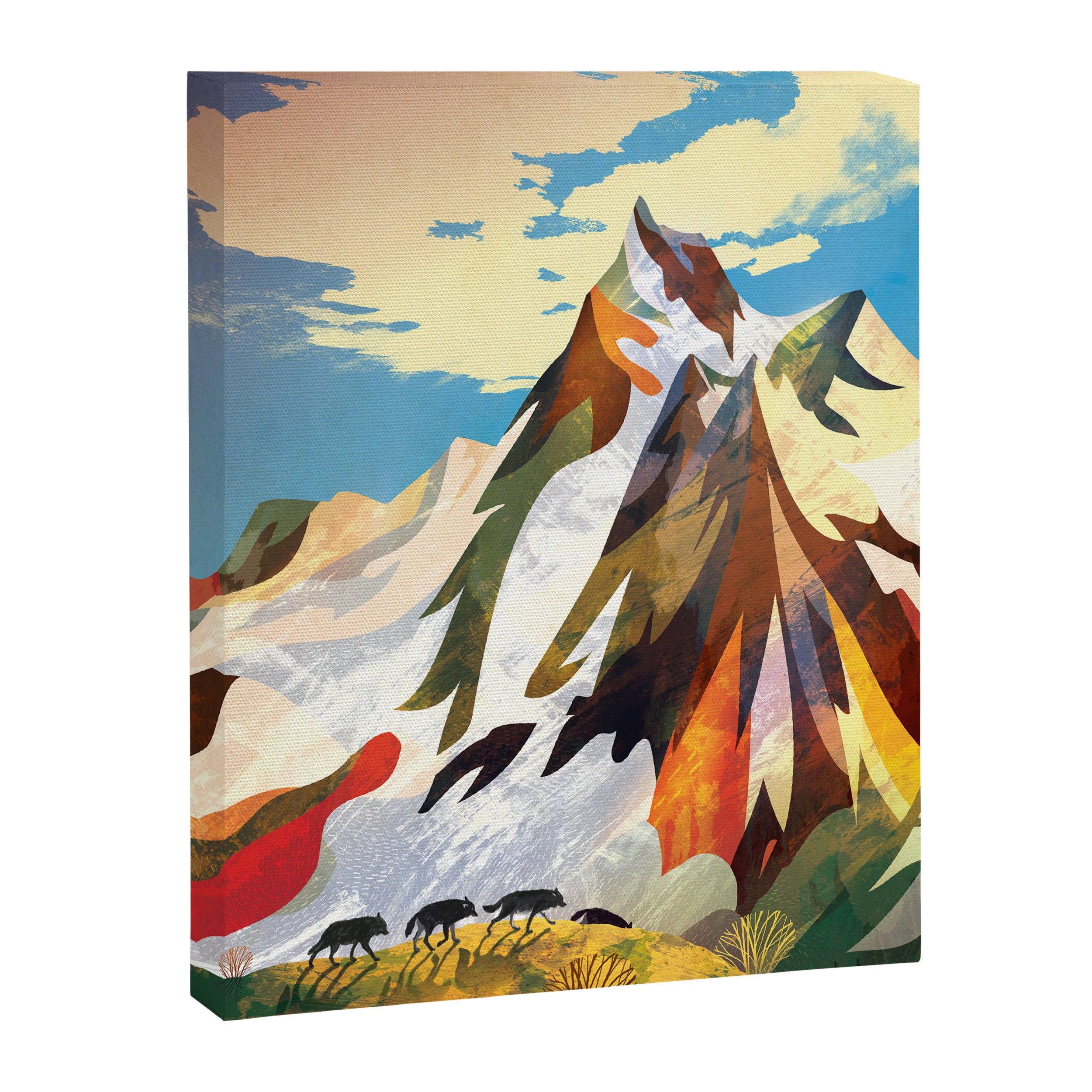 Pack of wolves high in the mountains Canvas Print Gallery Image 8