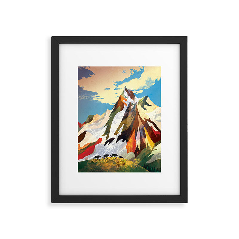 Pack of wolves high in the mountains Framed Art Print Gallery Image 6