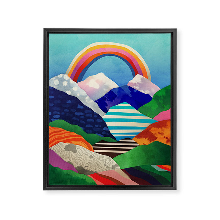 Rainbow in April Framed Canvas Print Gallery Image 1