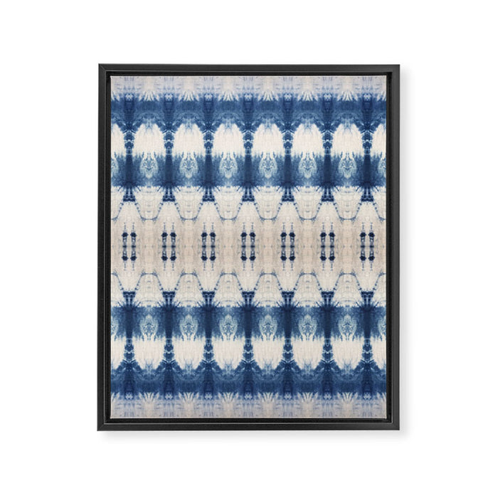 Abstract Shibori Boats in a Marina Framed Canvas Print Gallery Image 1