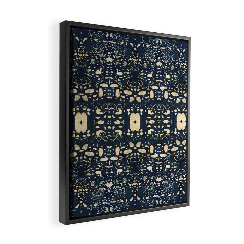 Dark Indigo Batik Framed Canvas Print Gallery Image 2
