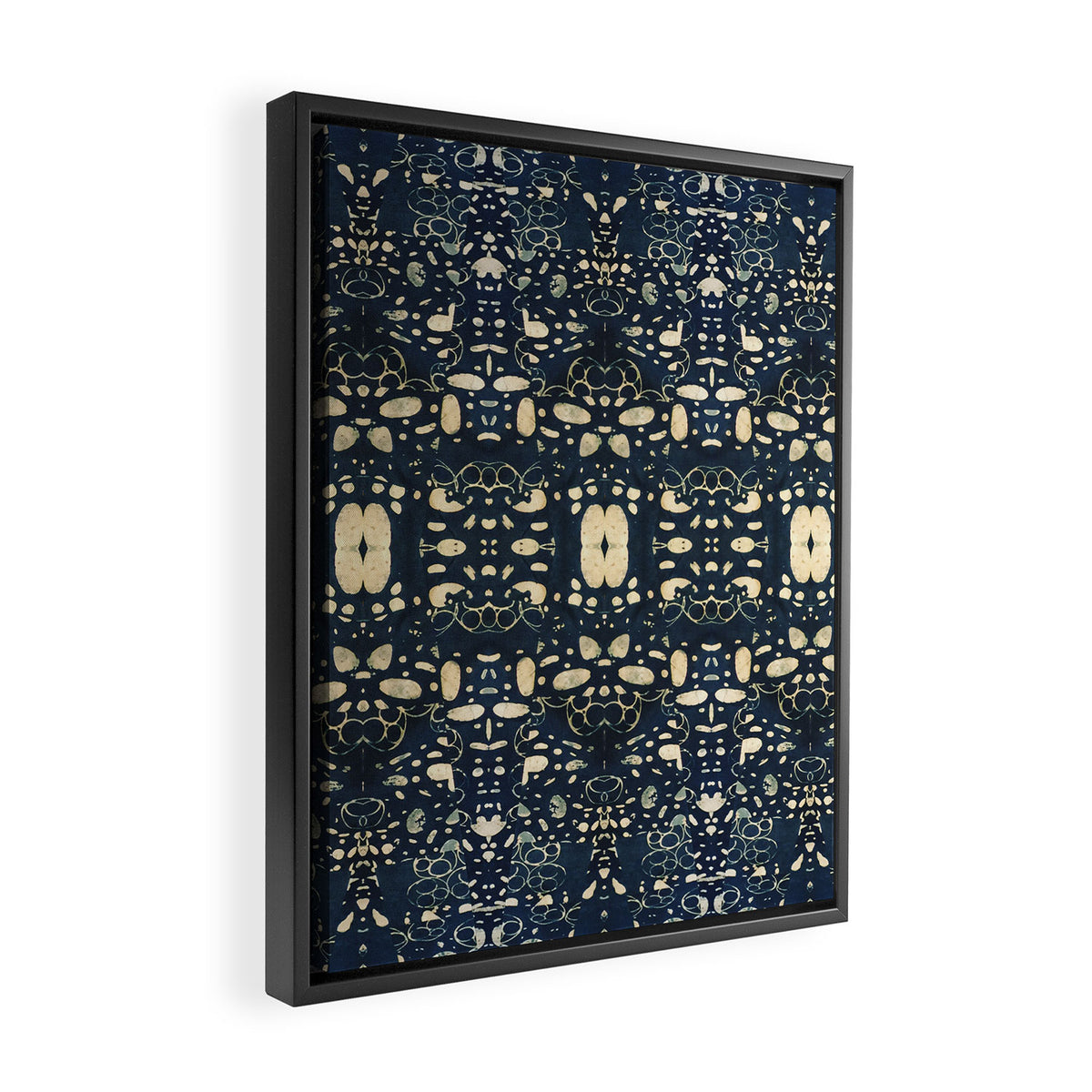 Dark Indigo Batik Framed Canvas Print Gallery Image 2