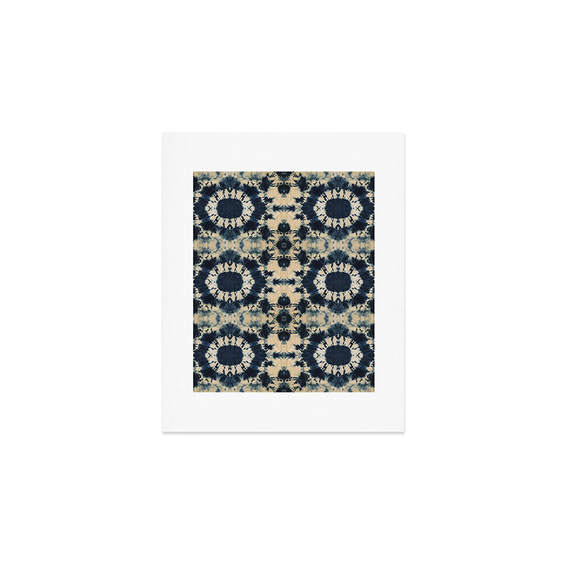 Deep Indigo Circle Shibori Art Print Gallery Image 1