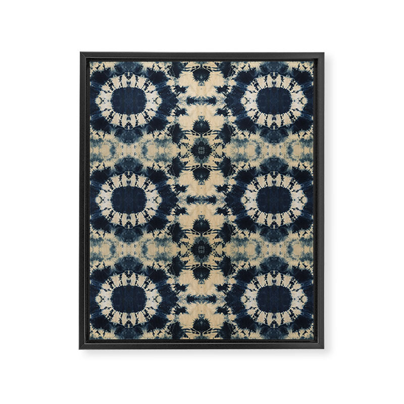 Deep Indigo Circle Shibori Framed Canvas Print Gallery Image 8
