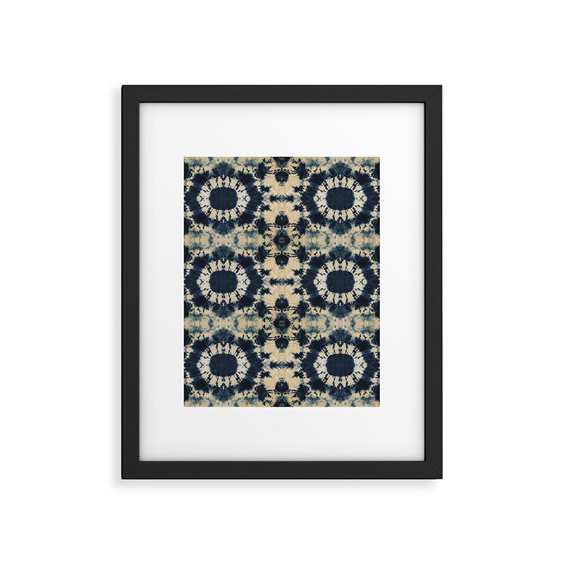 Deep Indigo Circle Shibori Framed Art Print Gallery Image 6