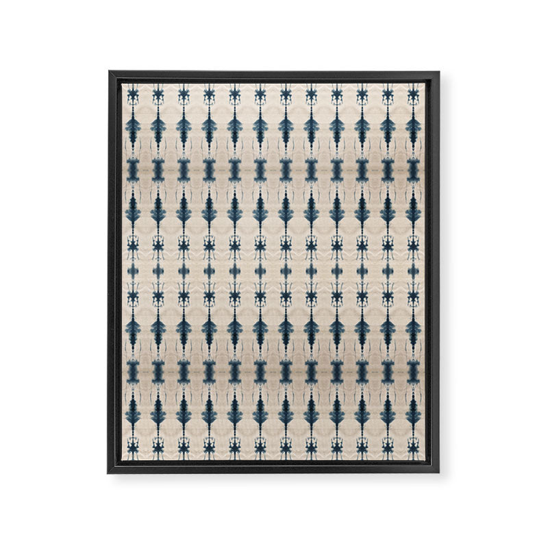 Indigo and Cream Shibori Framed Canvas Print Gallery Image 8