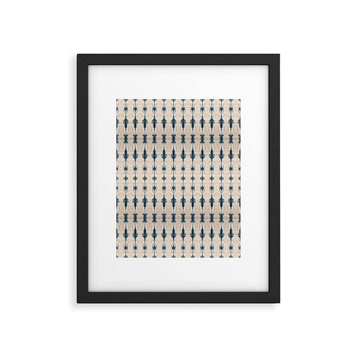 Indigo and Cream Shibori Framed Art Print Gallery Image 1