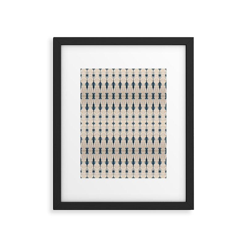 Indigo and Cream Shibori Framed Art Print Gallery Image 6