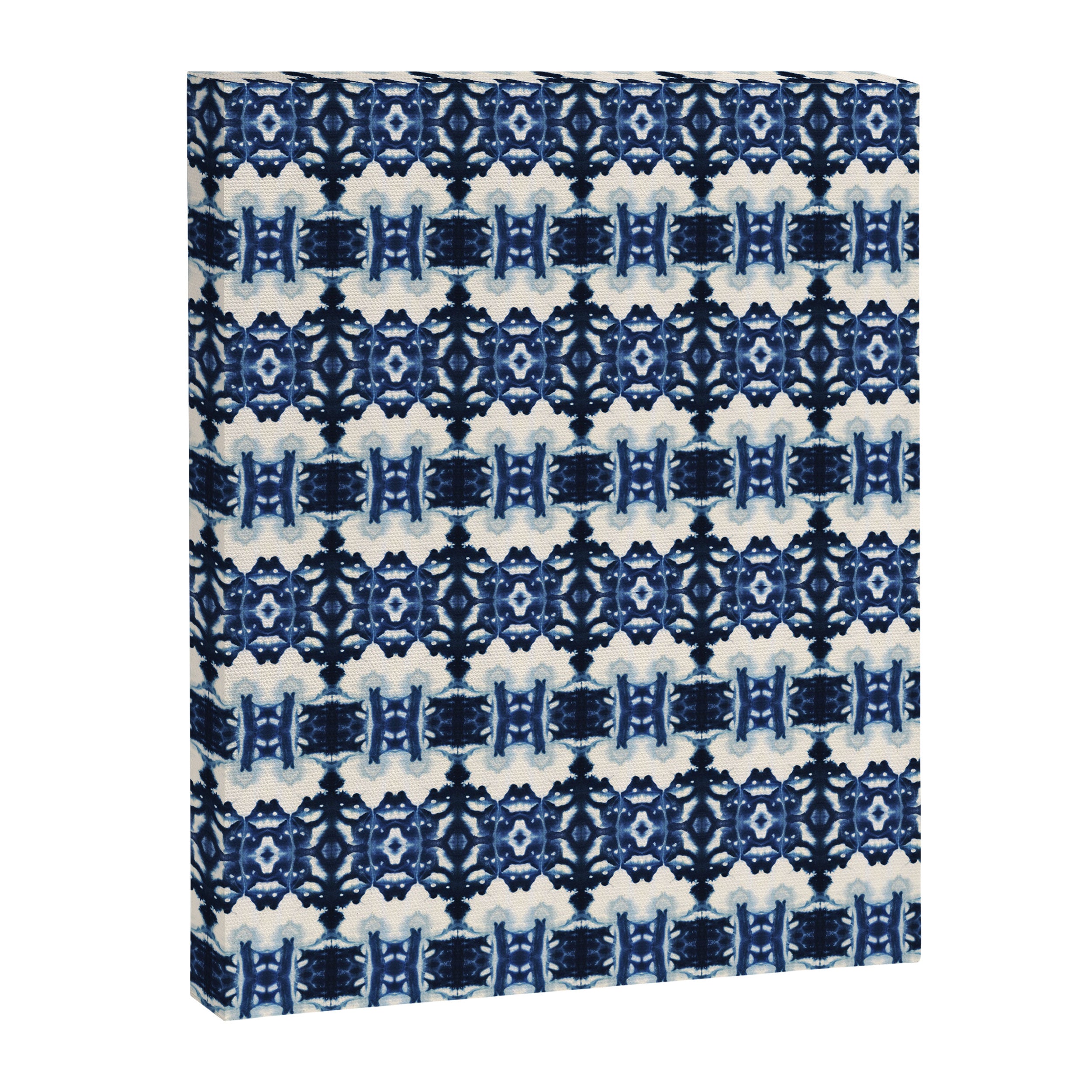 Ornate Blue and White Shibori Canvas Print Gallery Image 6