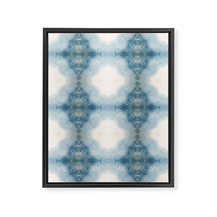 Shades of Light Blue Shibori Framed Canvas Print Gallery Image 1