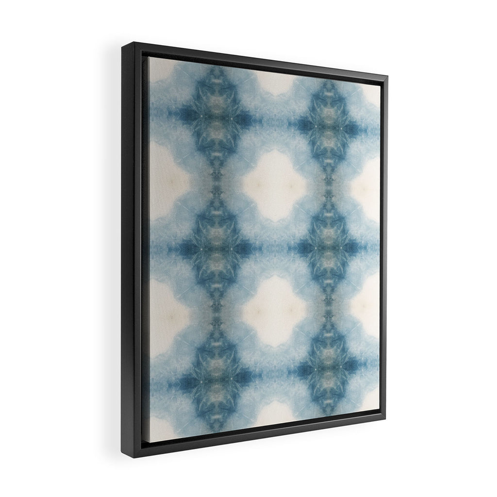 Shades of Light Blue Shibori Framed Canvas Print Gallery Image 2