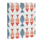 Silver Blue Orange Red Nautical Watercolor Fish Coastal Mediterranean Beach House Canvas Print Gallery Image 8