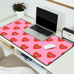 Funny retro love heart cartoon pattern Desk Mat Gallery Image 2