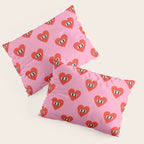 Funny retro love heart cartoon pattern Pillow Sham Gallery Image 3