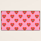 Funny retro love heart cartoon pattern Desk Mat Gallery Image 3