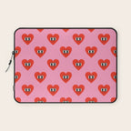 Funny retro love heart cartoon pattern Laptop Sleeve Gallery Image 1