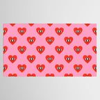 Funny retro love heart cartoon pattern Tablecloth Gallery Image 2