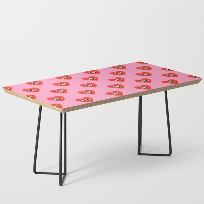 Funny retro love heart cartoon pattern Coffee Table Gallery Image 1