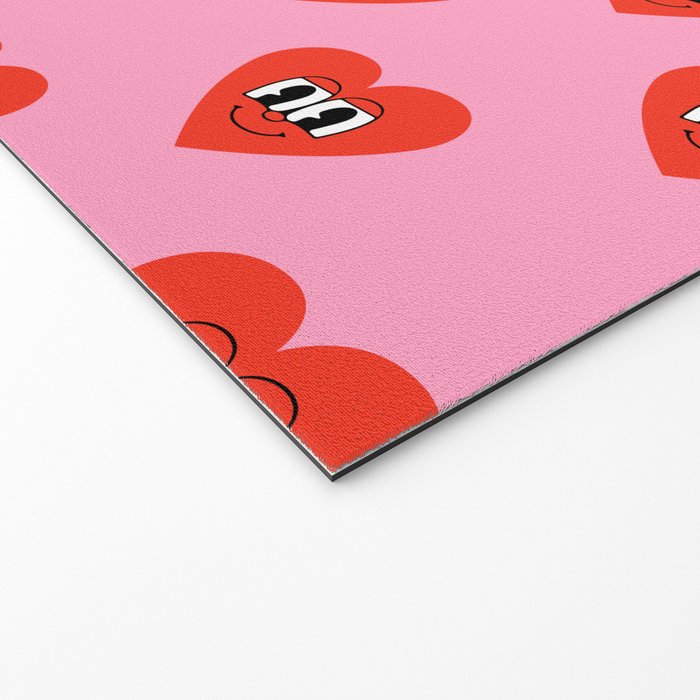 Funny retro love heart cartoon pattern Welcome Mat Gallery Image 2