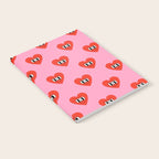Funny retro love heart cartoon pattern Notebook Gallery Image 2