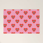 Funny retro love heart cartoon pattern Welcome Mat Gallery Image 1