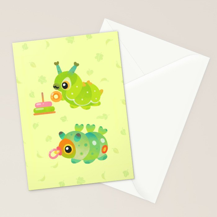Baby Caterpillar Stationery Card Gallery Image 2