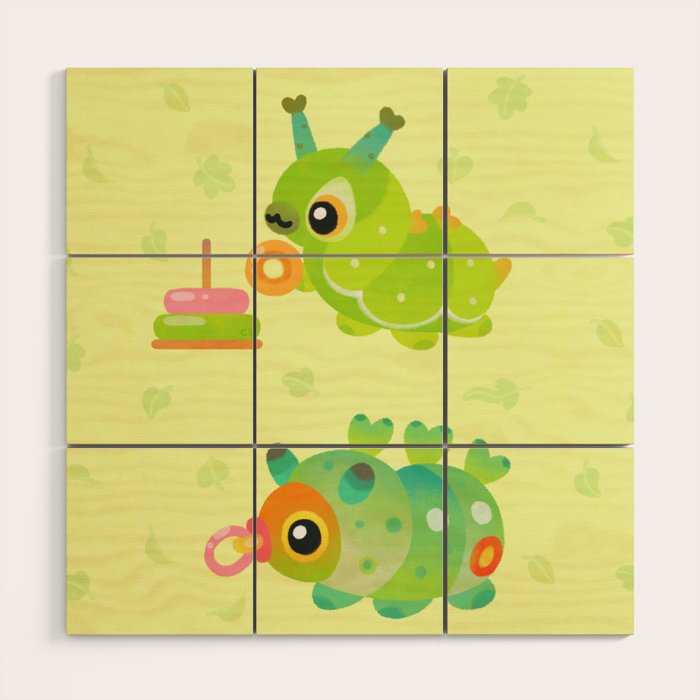Baby Caterpillar Wood Wall Art Gallery Image 1