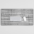 Rustic, Abstract Stripes Pattern, Black and White Desk Mat Gallery Image 1