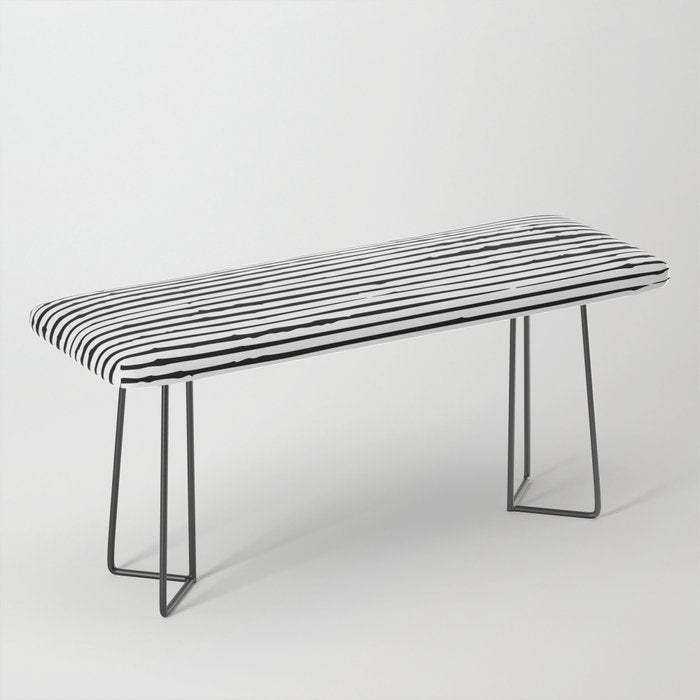 Rustic, Abstract Stripes Pattern, Black and White Bench Gallery Image 1
