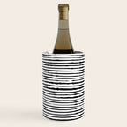 Rustic, Abstract Stripes Pattern, Black and White Wine Chiller Gallery Image 3