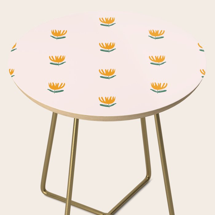 Abstract Yellow Tulip - Pink Background Side Table Gallery Image 2