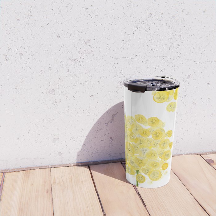two abstract dandelions watercolor Travel Mug Gallery Image 4