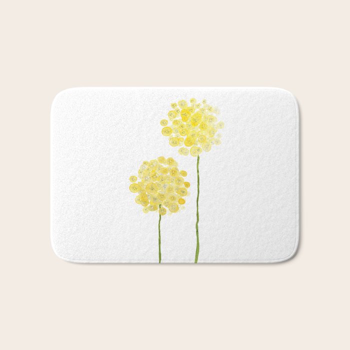 two abstract dandelions watercolor Bath Mat Gallery Image 1