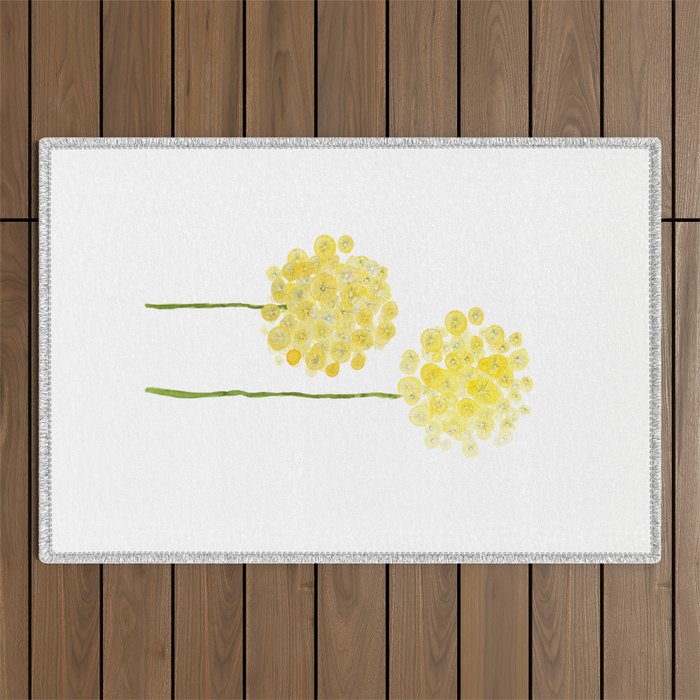 two abstract dandelions watercolor Outdoor Rug Gallery Image 1