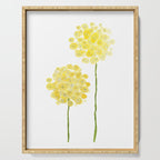 two abstract dandelions watercolor Serving Tray Gallery Image 1