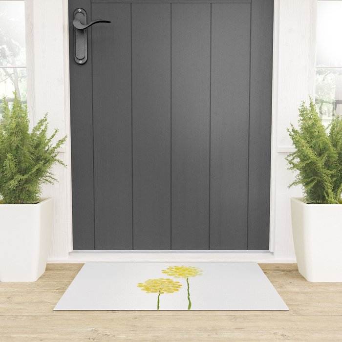 two abstract dandelions watercolor Welcome Mat Gallery Image 3