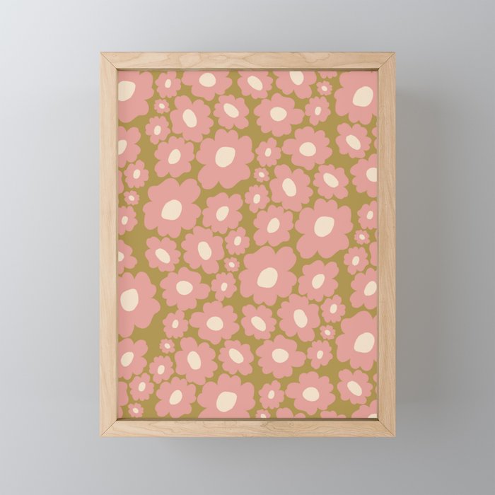 70âs Retro Floral  Mini Art Print Gallery Image 1