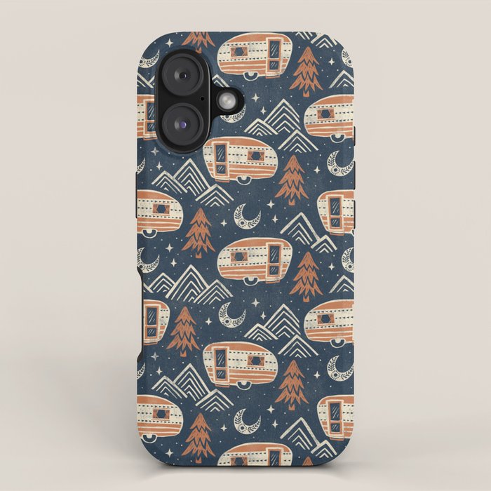 Little Camper - midnight and copper  iPhone Case Gallery Image 1