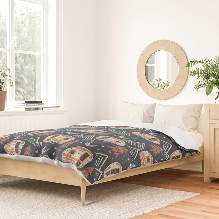 Little Camper - midnight and copper  Duvet Cover Gallery Image 2