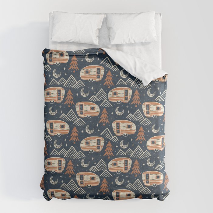 Little Camper - midnight and copper  Duvet Cover Gallery Image 6