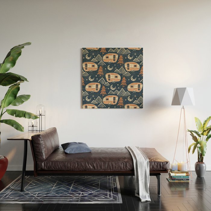 Little Camper - midnight and copper  Wood Wall Art Gallery Image 2