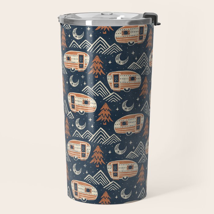 Little Camper - midnight and copper  Travel Mug Gallery Image 2