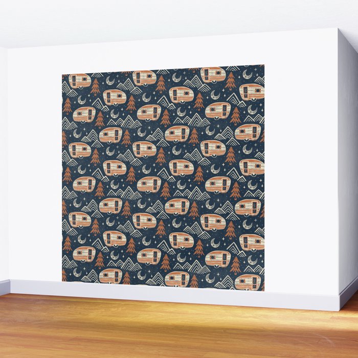 Little Camper - midnight and copper  Wall Mural Gallery Image 2