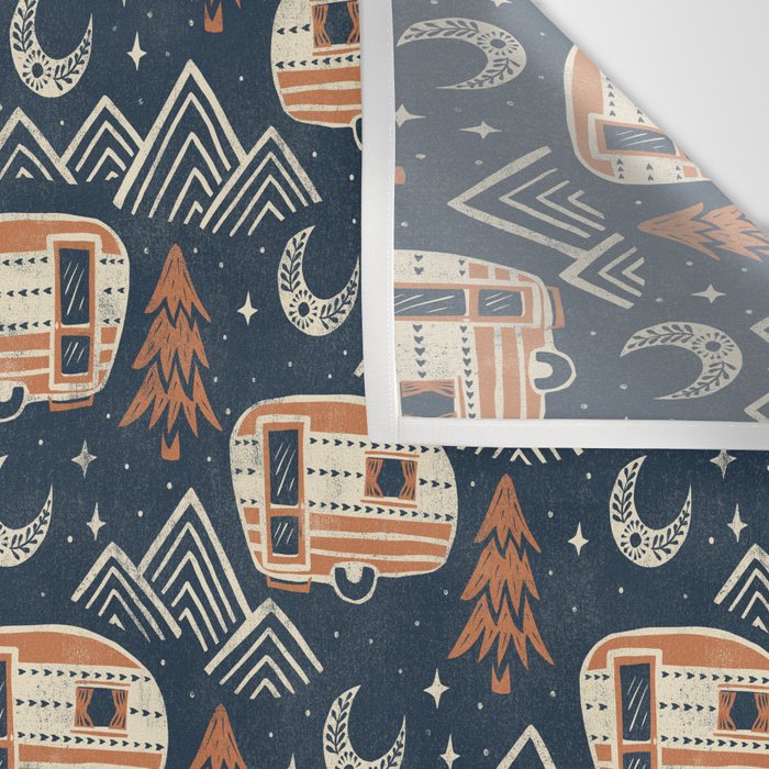 Little Camper - midnight and copper  Wall Tapestry Gallery Image 3
